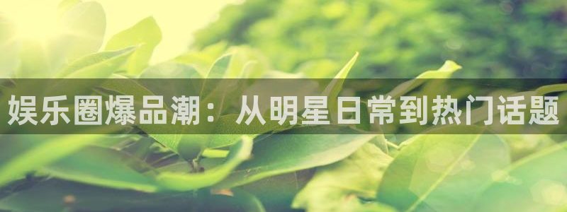 sunbet申慱官网：娱乐圈爆品潮：从明星日常到热门话题